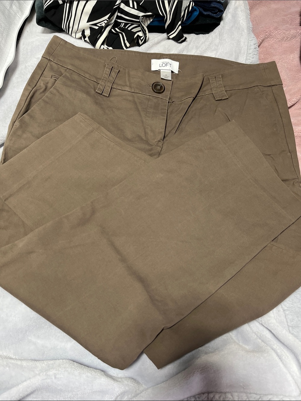 Ann Taylor Cropped Chinos in Taupe